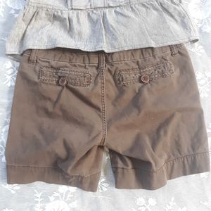 BKE Belle Shorts Brown Chino Stitching Buckle 28